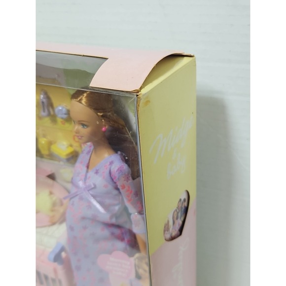 Pregnant Mom Midge & Baby W/Crib 2002 Mattel Original Barbie Happy Family NIB - Picture 7 of 16